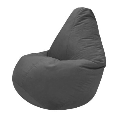 Кресло мешок Велюр Серый (размер L) заказать в интернет магазине Папа Пуф с доставкой недорого